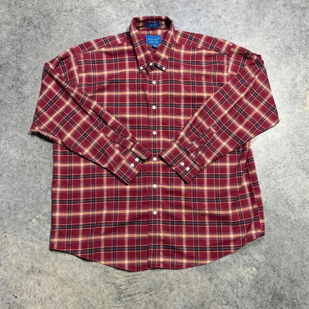 Towncraft Men's Red and Burgundy Shirt